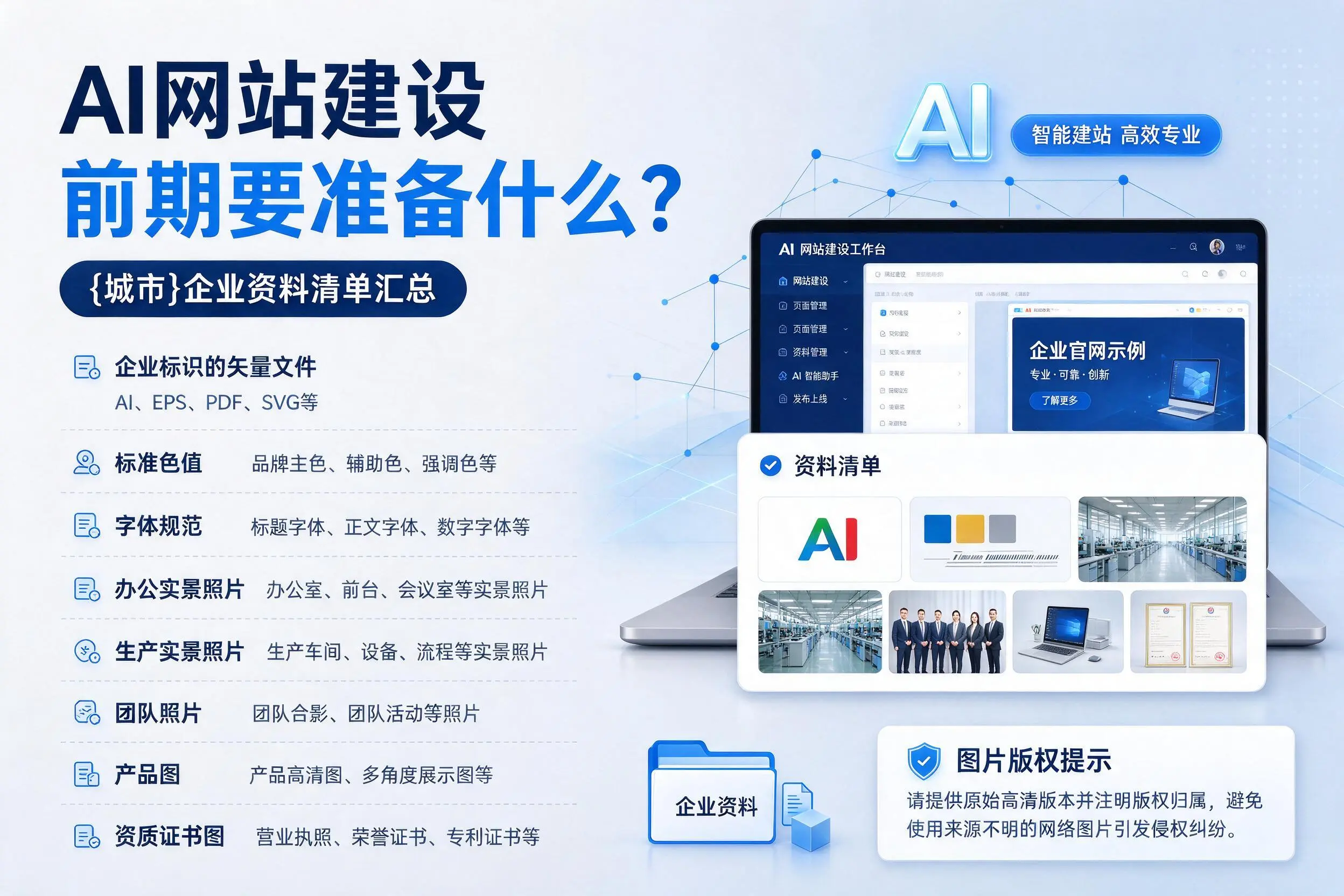 AI网站建设前期要准备什么？保山企业资料清单汇总