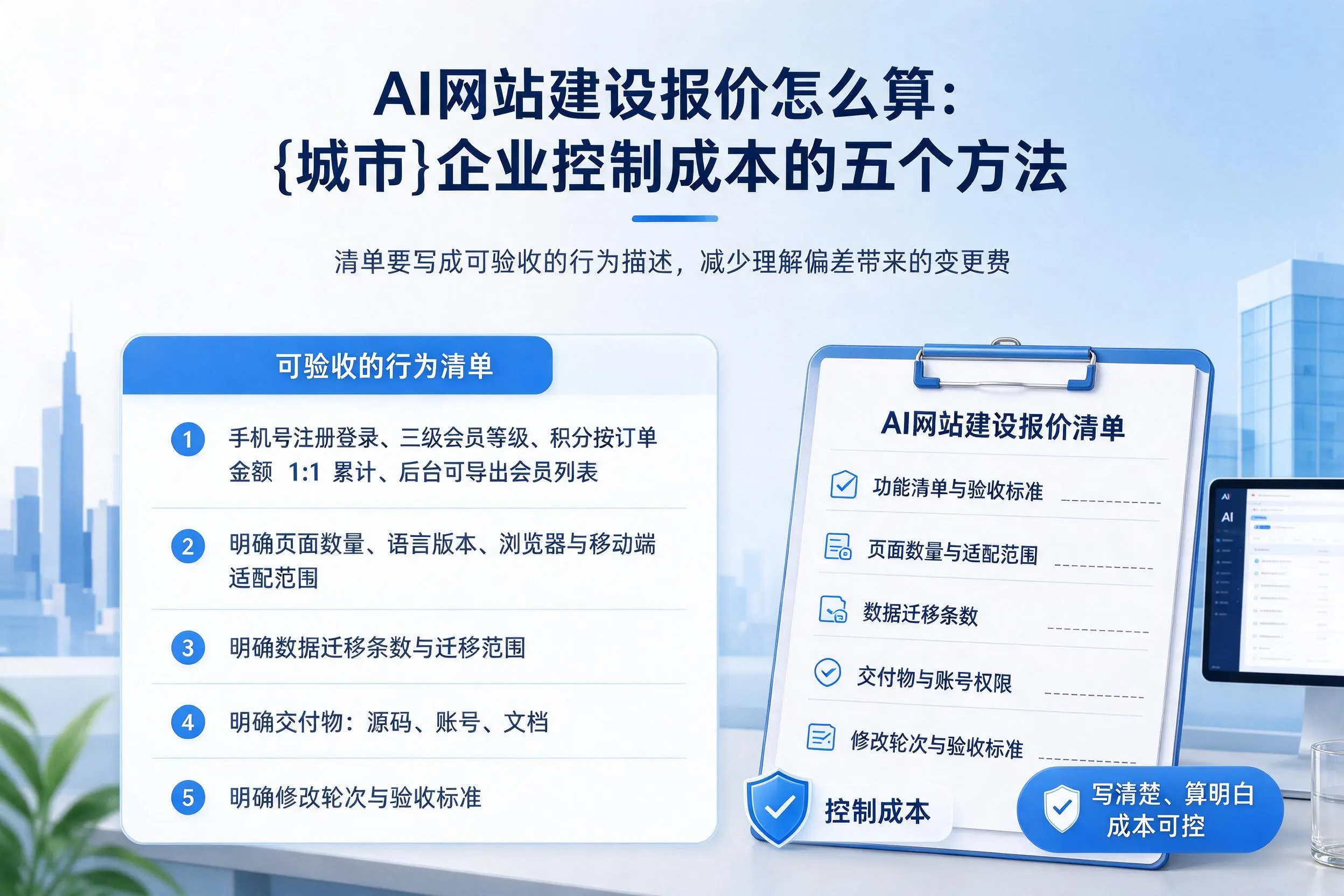 AI网站建设报价怎么算：保山企业控制成本的五个方法